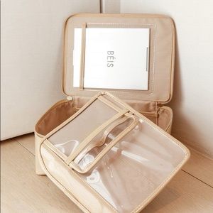 Beis cosmetic bag with mirror